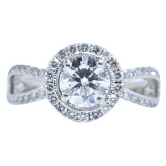 E.G.L. Certified Diamond and White Gold Contemporary Wedding Ring