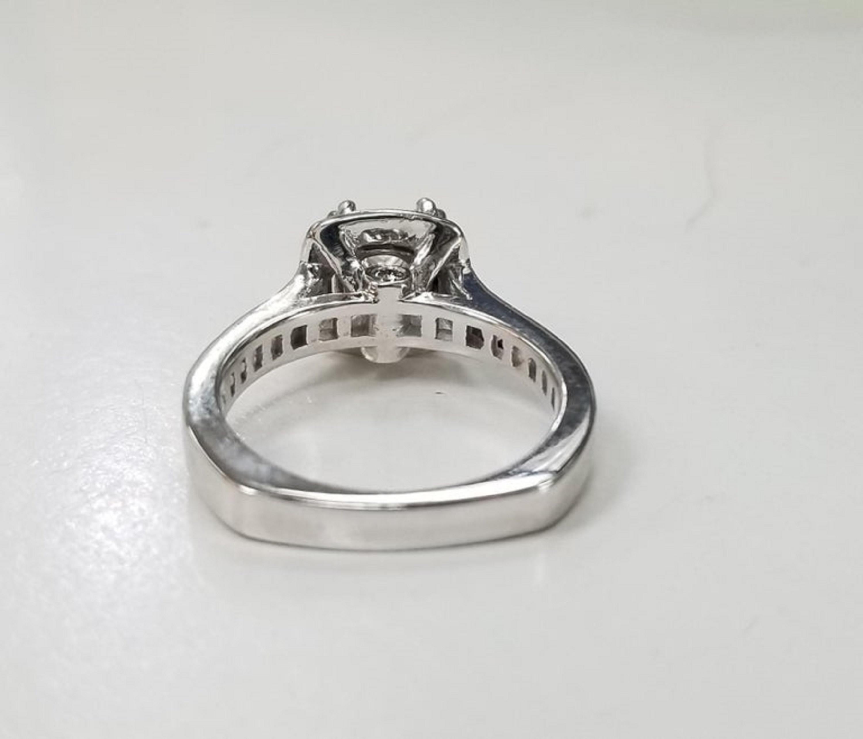 Contemporary EGL Certified Diamond Princess Cut 1.51D SI2 in Halo Ring For Sale