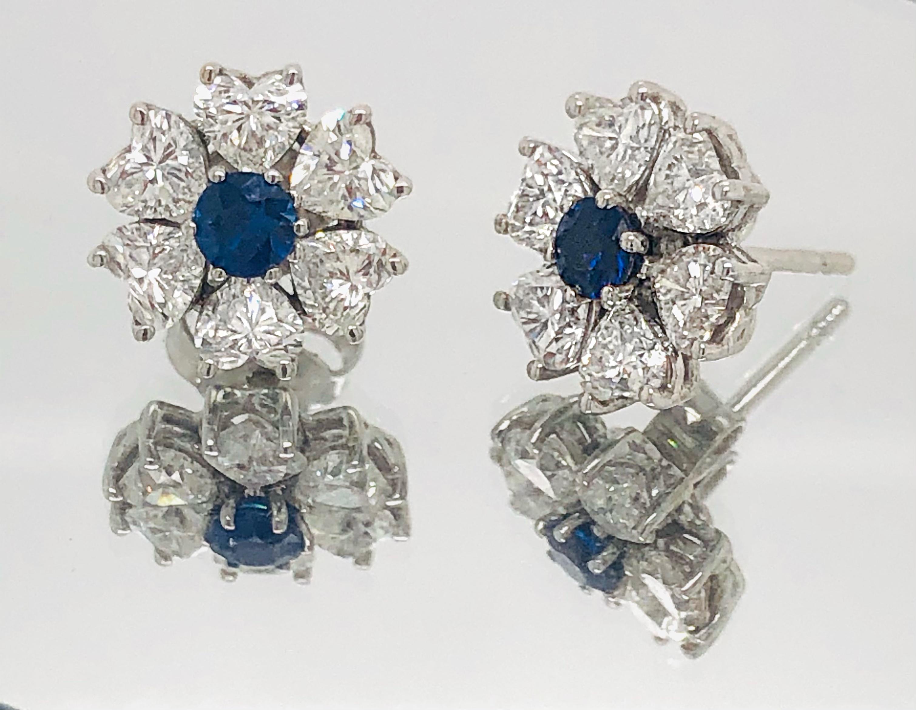 EGL-zertifizierte austauschbare Diamant-Ohrringe mit Blumenmotiv, vier Einsätzen, EGL-zertifiziert  im Angebot 1