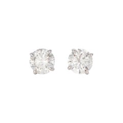 EGL Certified Hearts and Arrows 14K Gold and Diamond Stud Earrings 2.58 Carat