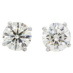 EGL Certified Hearts and Arrows 14k White Gold & Diamond Stud Earrings 3.41ctw