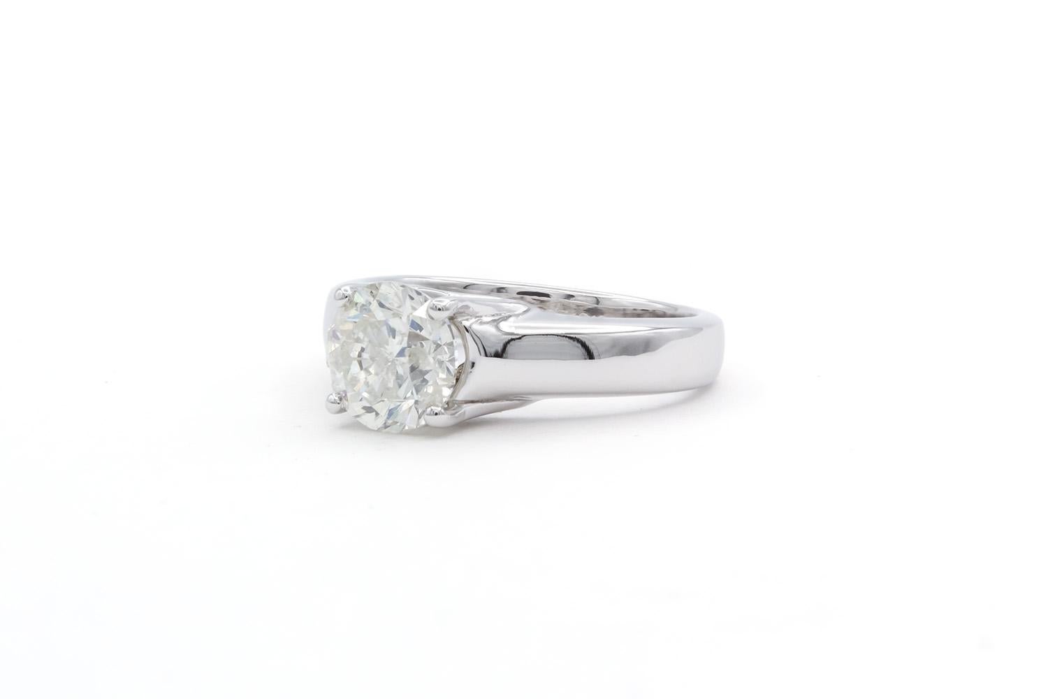 Contemporary EGL Certified Hearts & Arrows Natural Diamond Engagement Ring 1.55ct White Gold