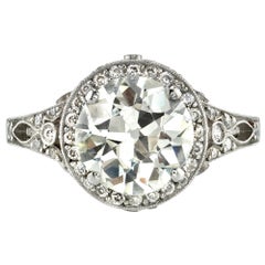 EGL Certified Old European Cut 2.33 Carat Diamond Engagement Ring