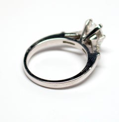 EGL Certified Platinum 1.27 Carat Brilliant Pear Cut Diamond Center Stone