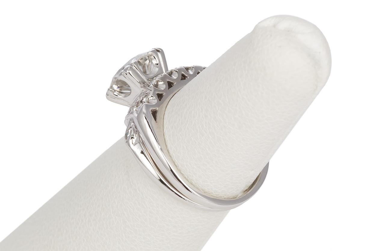 EGL Certified Platinum and Diamond Engagement Ring Wedding Set 1.70 Carat 5