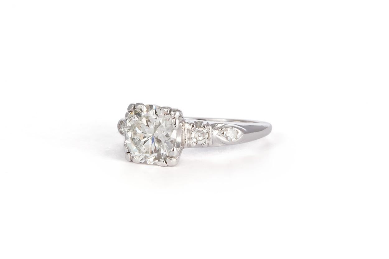 Round Cut EGL Certified Platinum and Diamond Engagement Ring Wedding Set 1.70 Carat