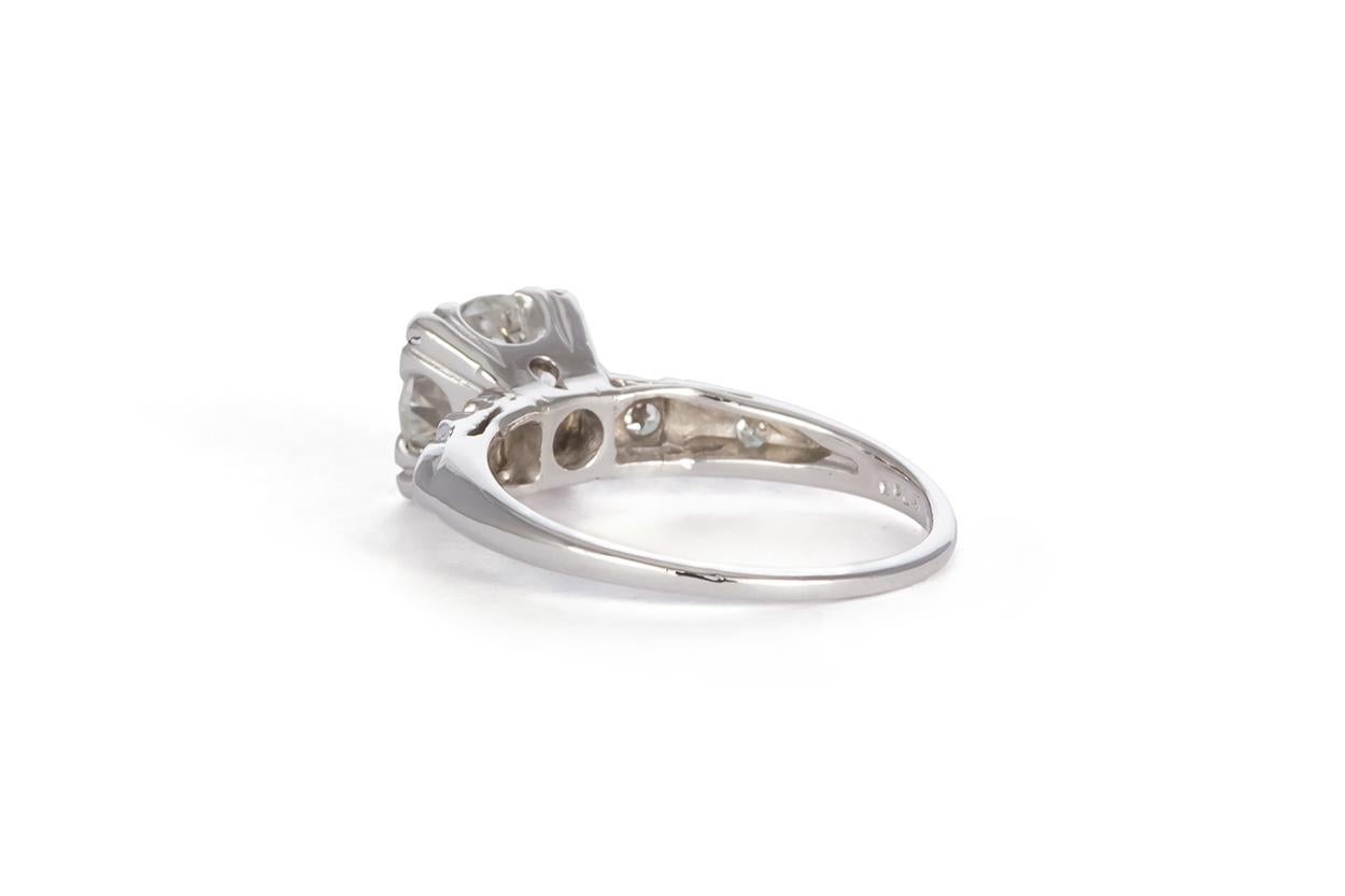 EGL Certified Platinum and Diamond Engagement Ring Wedding Set 1.70 Carat im Zustand „Gut“ in Tustin, CA