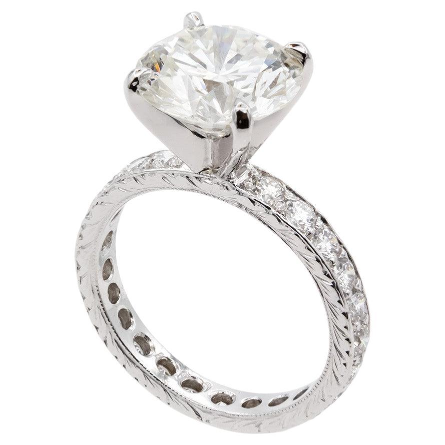 EGL Certified Platinum 
Diamond Solitaire Eternity Engagement Ring 5.49ctw