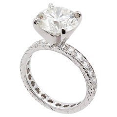 EGL Certified Platinum & Diamond Solitaire Eternity Engagement Ring 5.49ctw