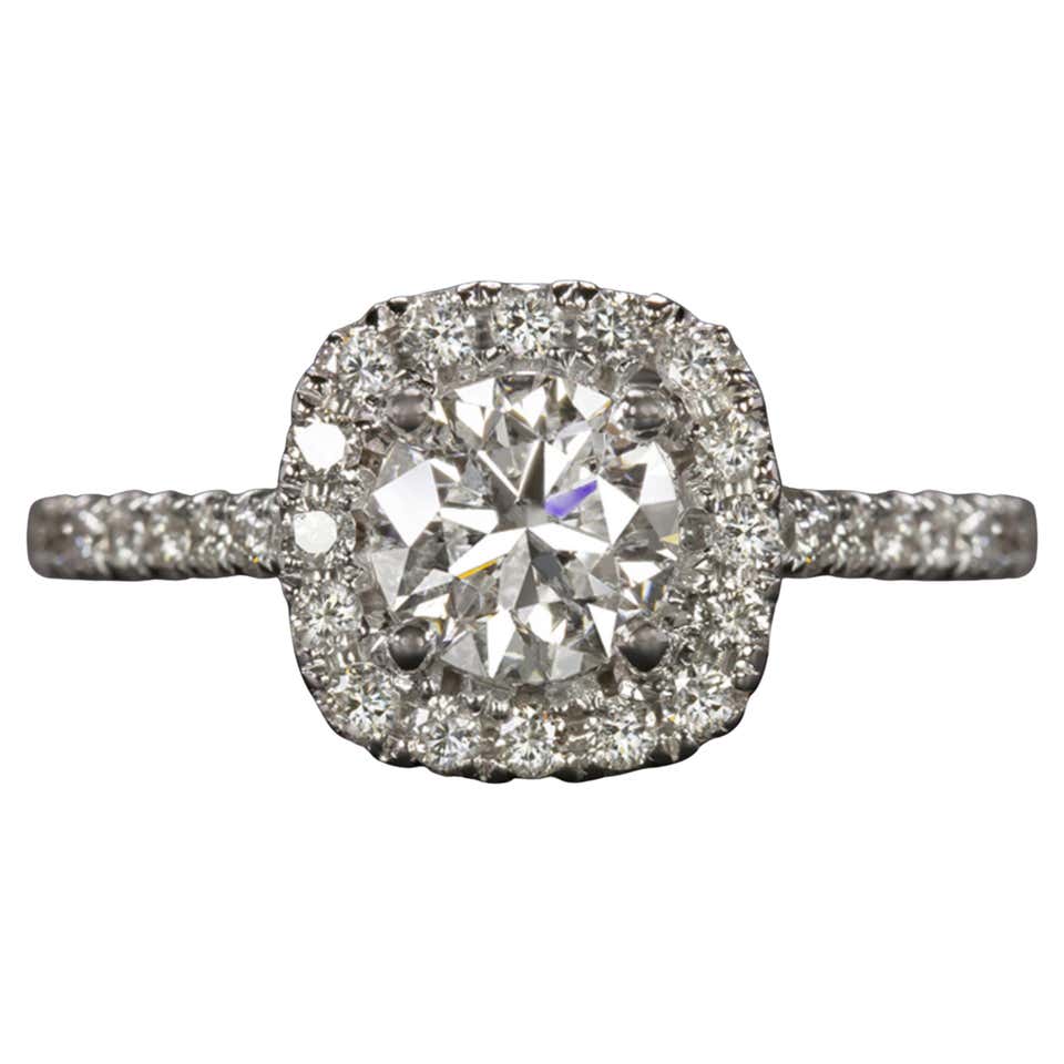 Rounded Ring Handmade Round Brilliant Cut Diamond Gold Engagement Ring For Sale at ...
