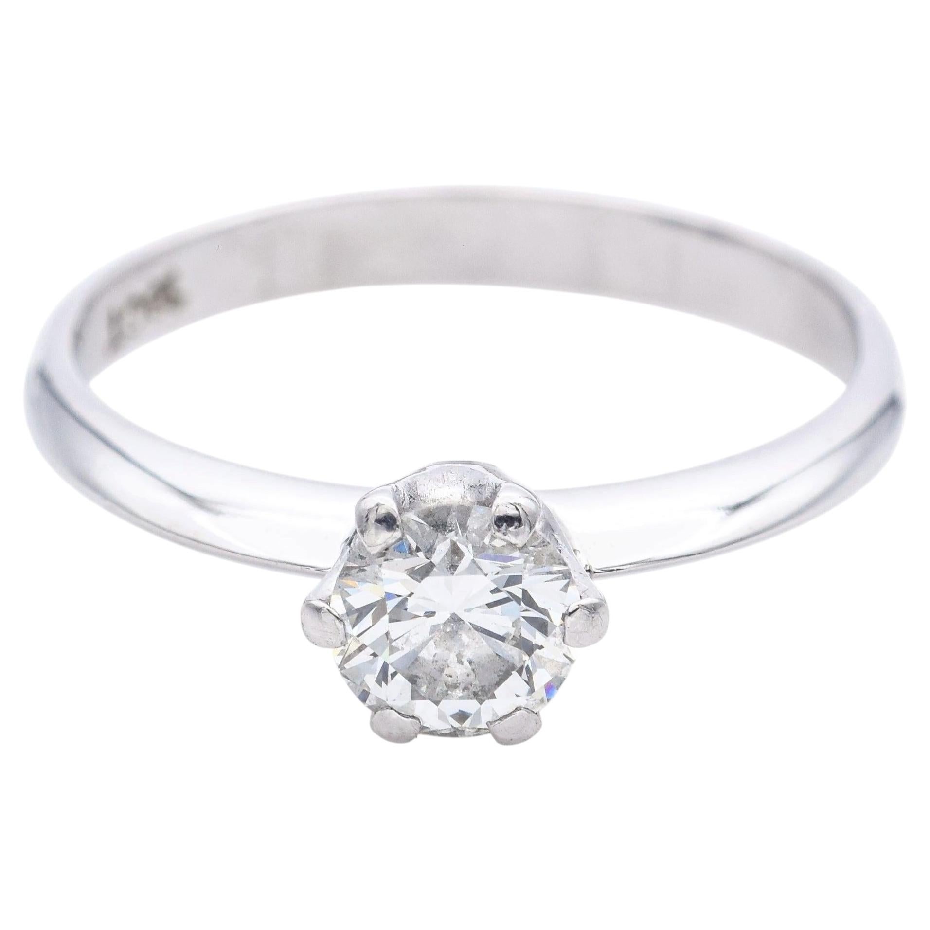 EGL Certified White Gold 0.52ct I VS1 Diamond Solitaire Engagement Ring