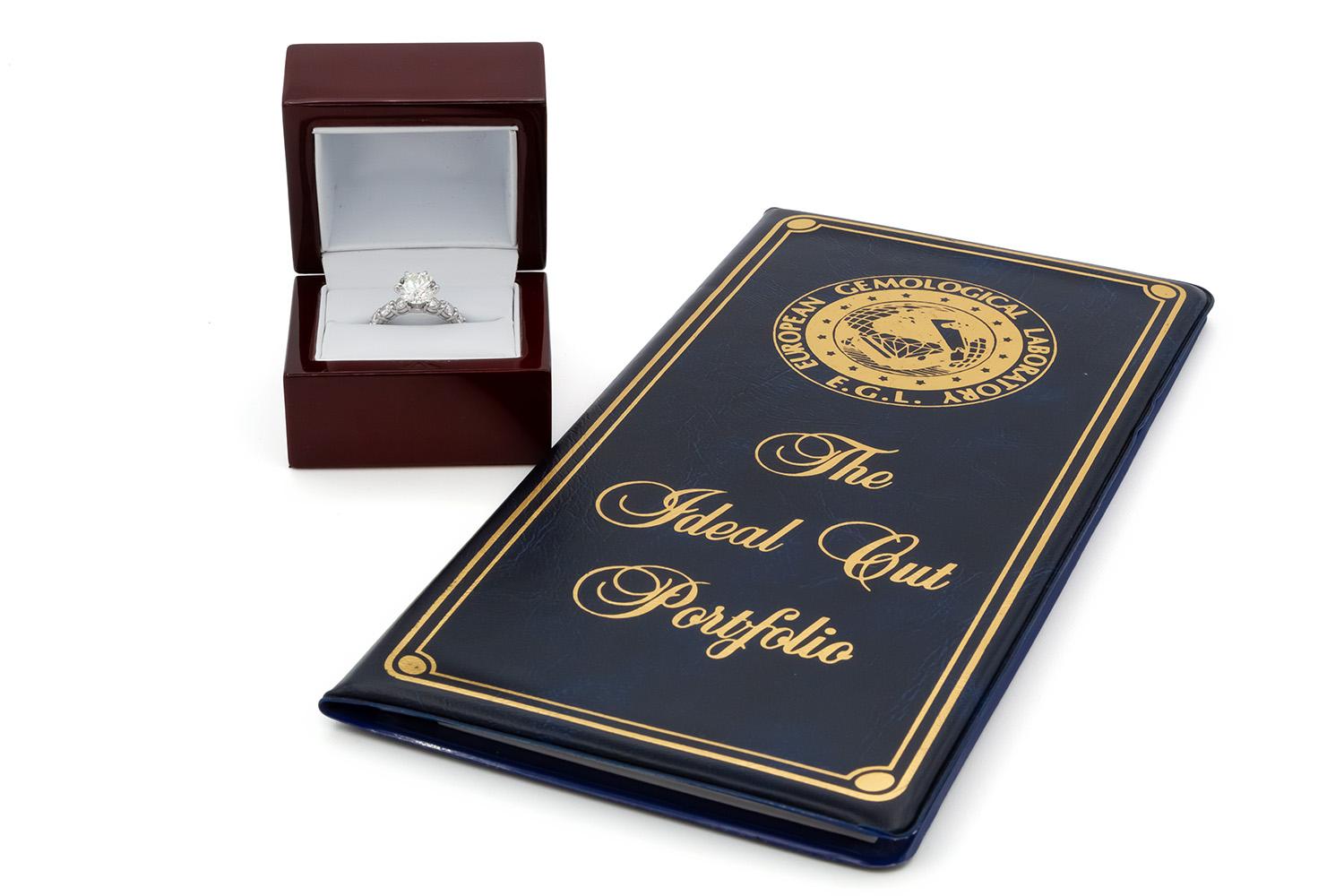 EGL Hearts & Arrows Platinum Diamond Solitaire Eternity Engagement Ring 4.48ctw For Sale 3