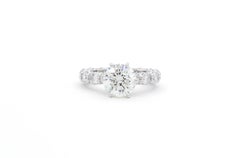 EGL Hearts & Arrows Platinum Diamond Solitaire Eternity Engagement Ring 4.48ctw