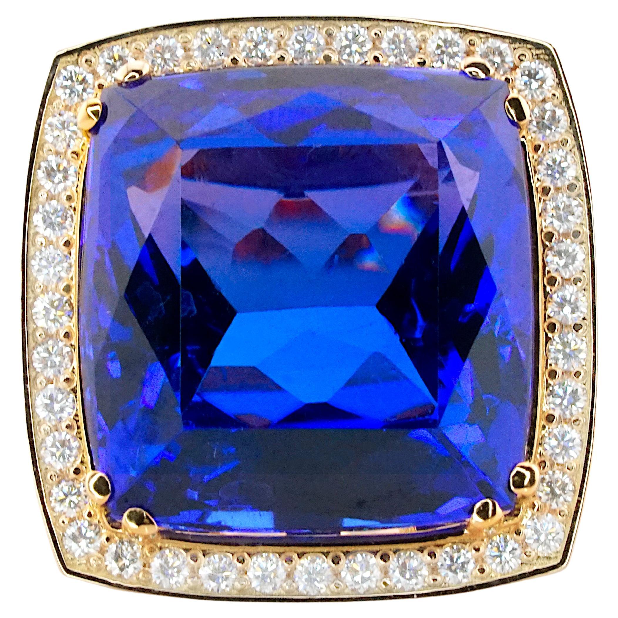 EGL Südafrikanischer zertifizierter 21 Karat Violett Blauer Tansanit 18K Roségold Ring