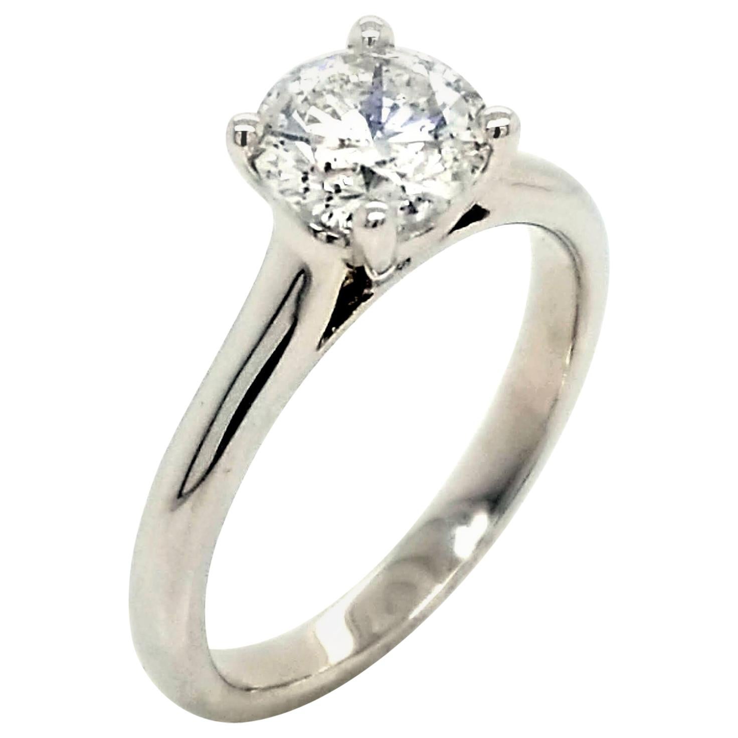 EGL US 1,21 Karat D/SI2 runder Brillant Diamant 14 Karat Solitär Ring