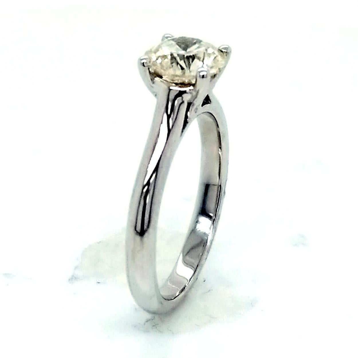 Contemporain Bague solitaire en or 14 carats avec diamants ronds brillants I-J/SI3 de 1,31 carat certifiés EGL US en vente
