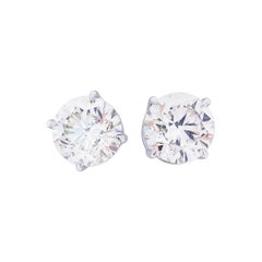 EGL USA Certified 10.17 Carat Total Diamond Stud Earrings in 14 Karat White Gold