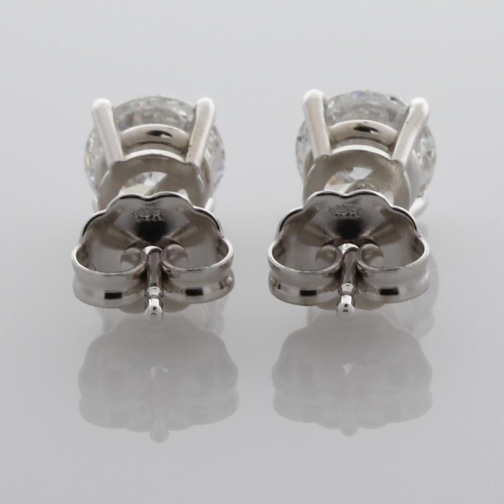 EGL USA Certified 1.42 Carat TW D Color SI2 Clarity Round Cut Diamond Earrings 3