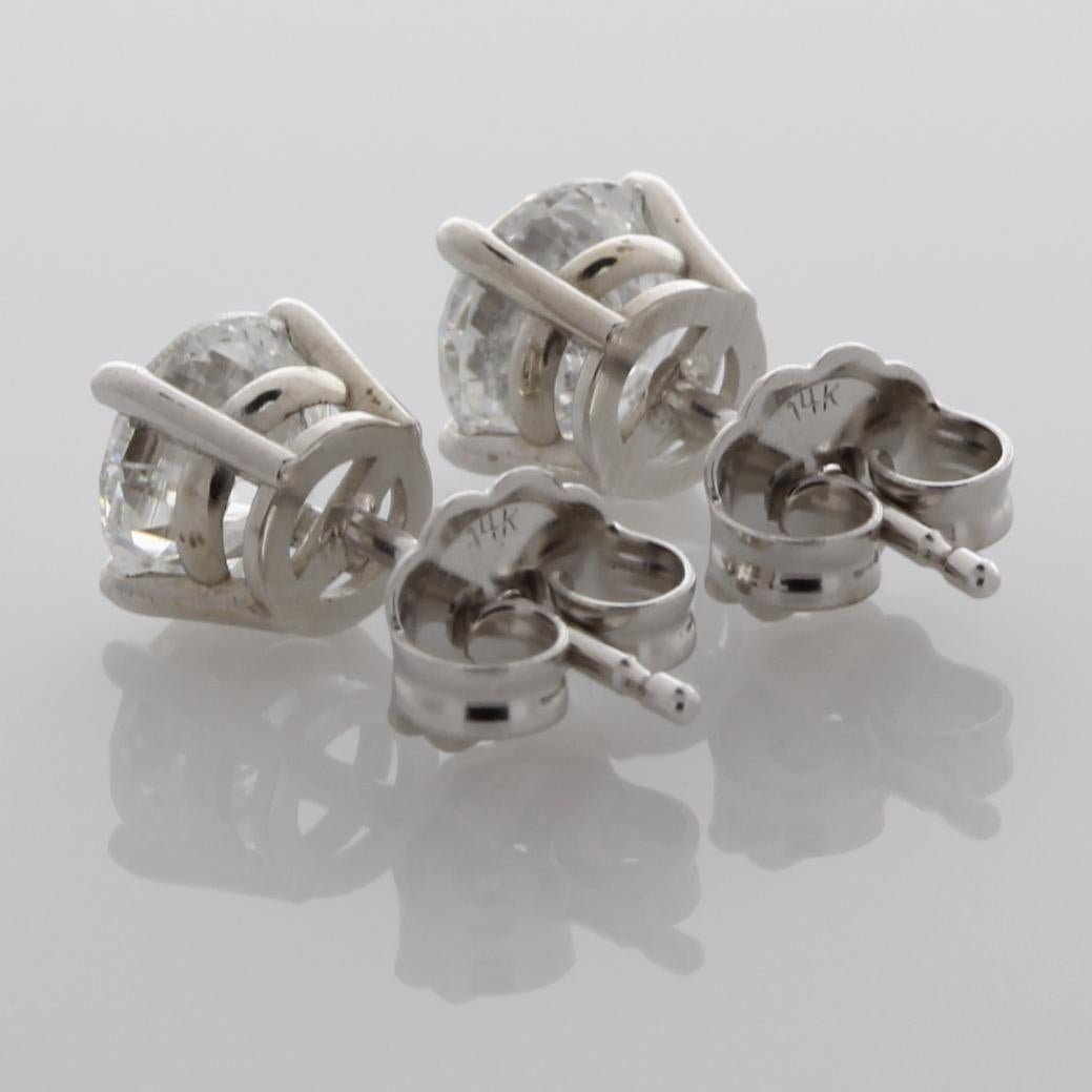 EGL USA Certified 1.42 Carat TW D Color SI2 Clarity Round Cut Diamond Earrings 4