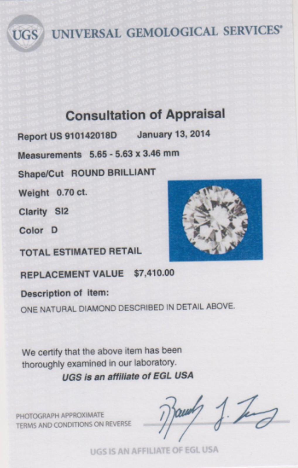 EGL USA Certified 1.42 Carat TW D Color SI2 Clarity Round Cut Diamond Earrings In New Condition In New York, NY