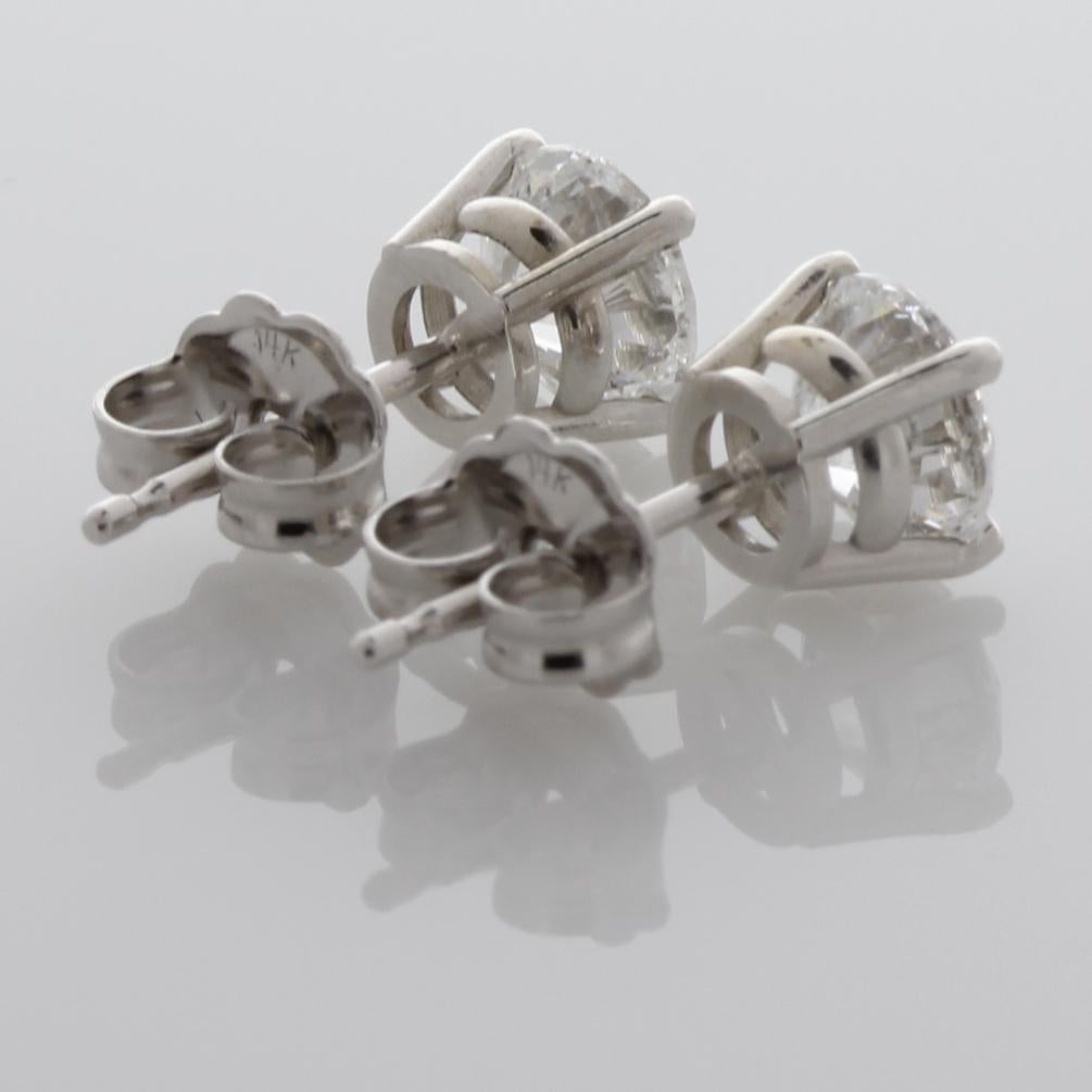 EGL USA Certified 1.42 Carat TW D Color SI2 Clarity Round Cut Diamond Earrings 2