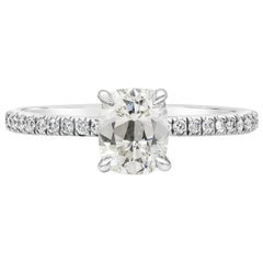 GIA Certified Cushion Cut Diamond Micro-Pave Engagement Ring at 1stDibs ...