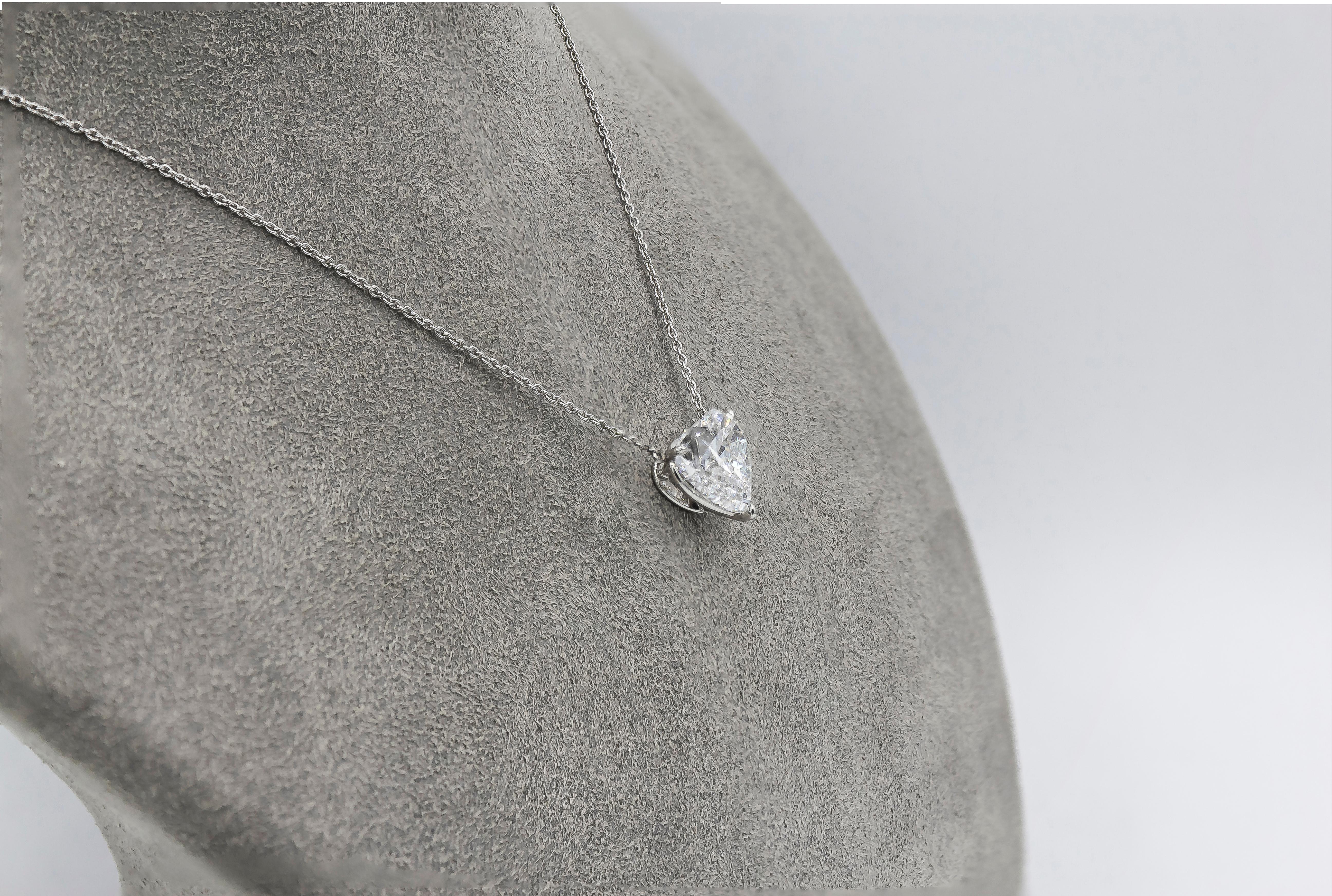 heart diamond solitaire necklace