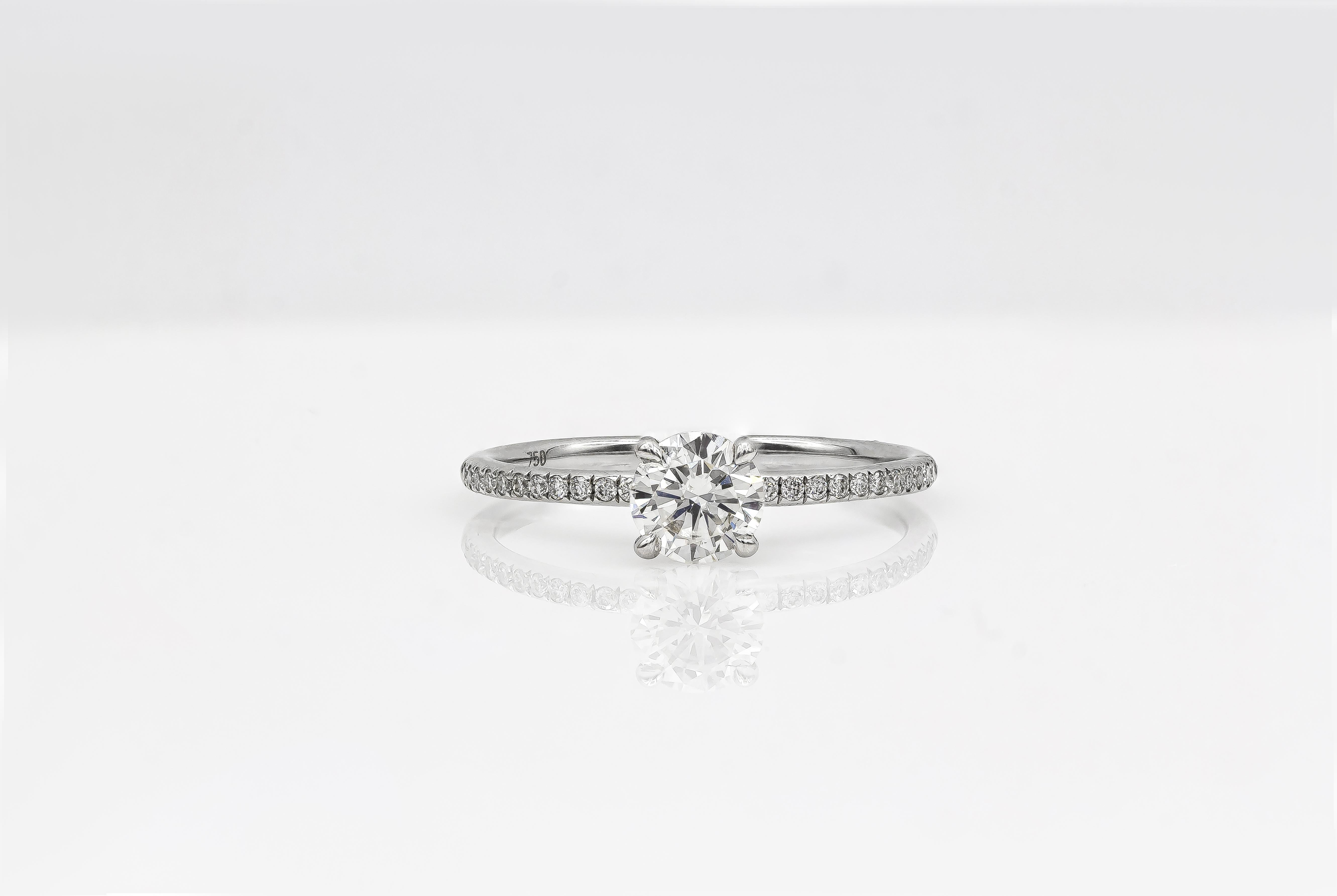 Contemporary Roman Malakov EGL USA Certified Round Diamond Engagement Ring For Sale