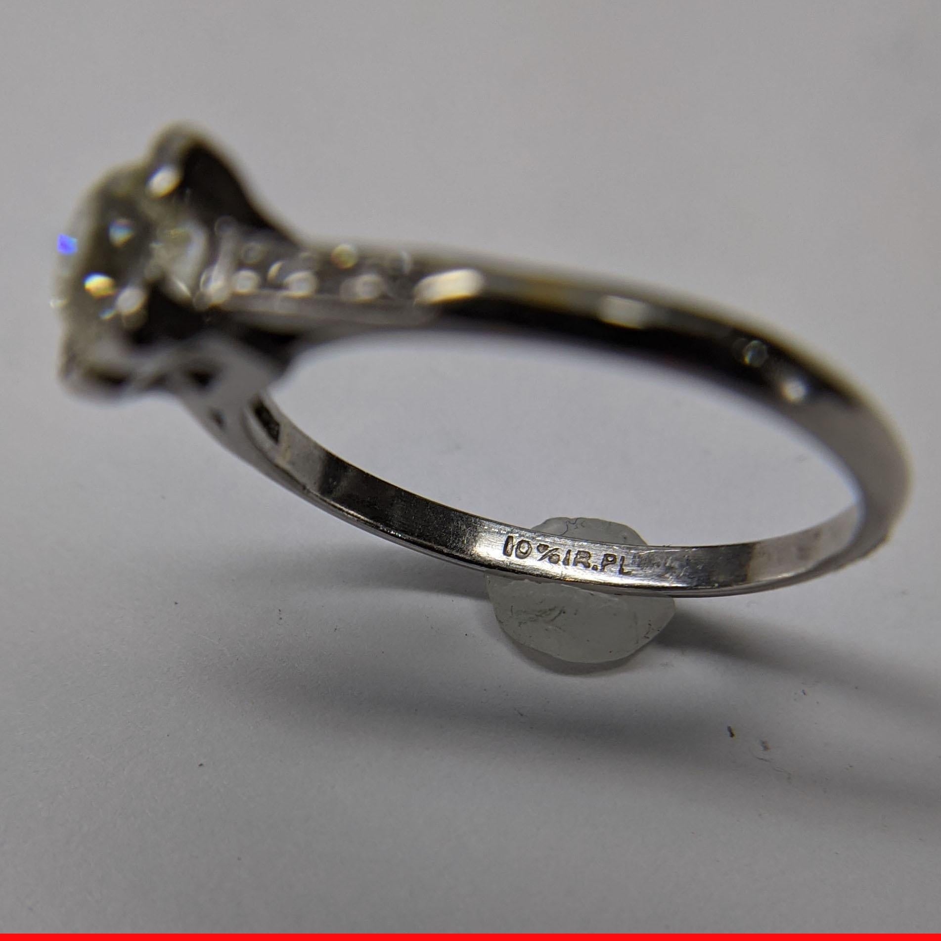 EGL USA Certified Vintage Edwardian-Era Platinum 0.76 Carat Diamond Ring For Sale 1