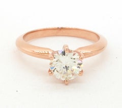 EGL USA New 14K Rose Gold 1.19CT VS2/J Diamond Solitaire Wedding Ring