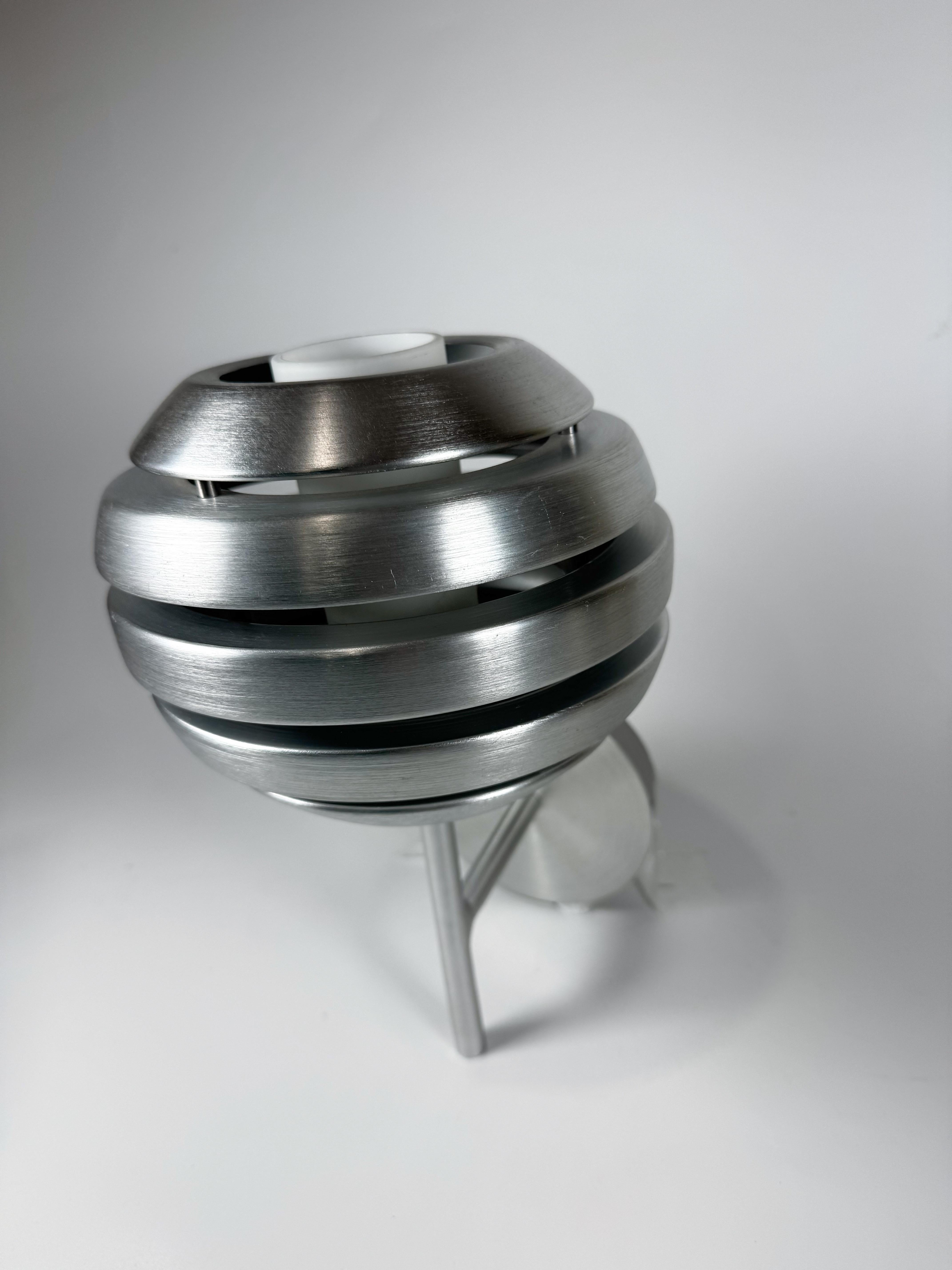 20th Century Eglo “Mercur” Brushed Aluminum Space Age Wall Light Sconce, Austria For Sale