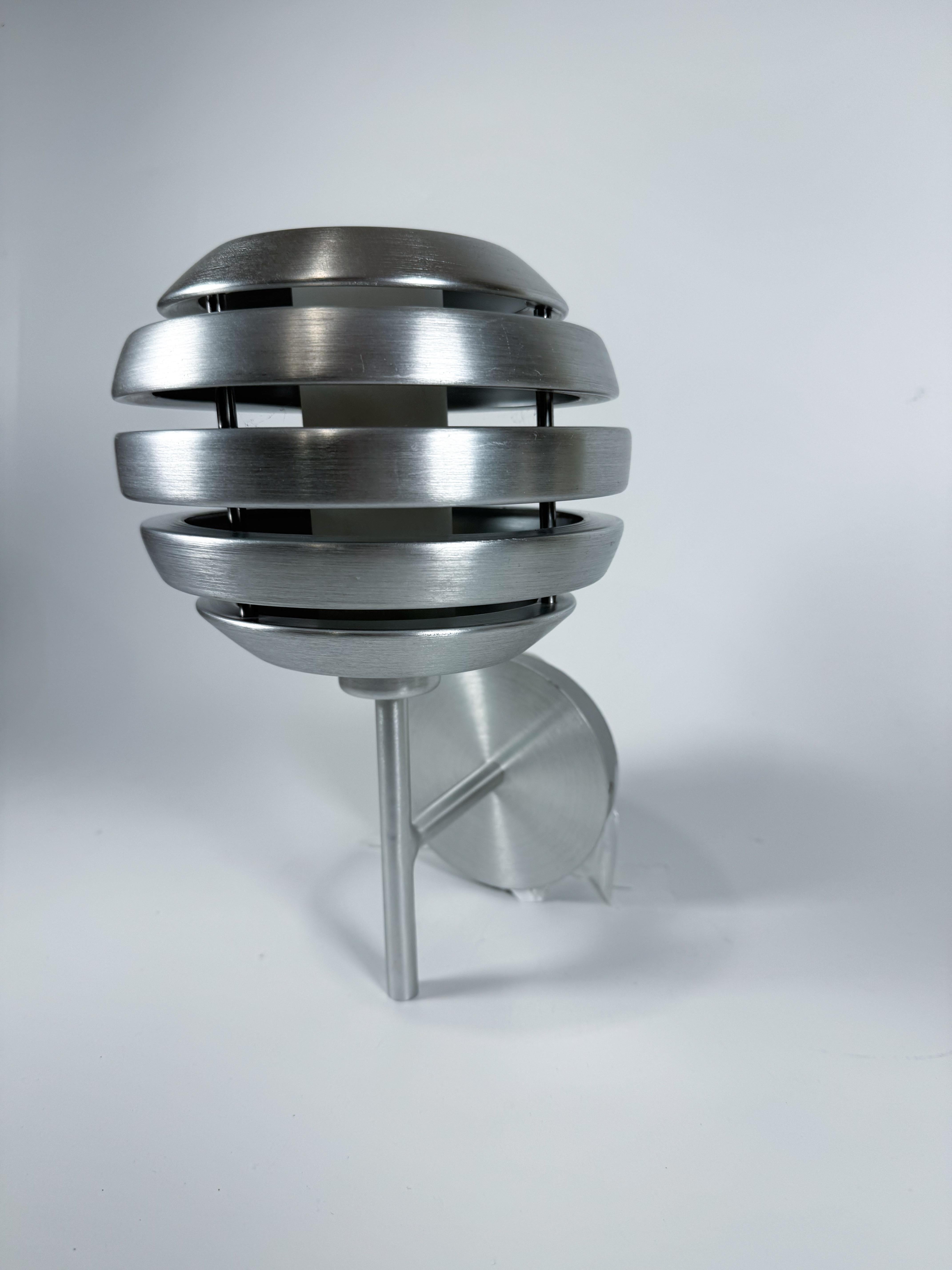 Eglo “Mercur” Brushed Aluminum Space Age Wall Light Sconce, Austria For Sale 2