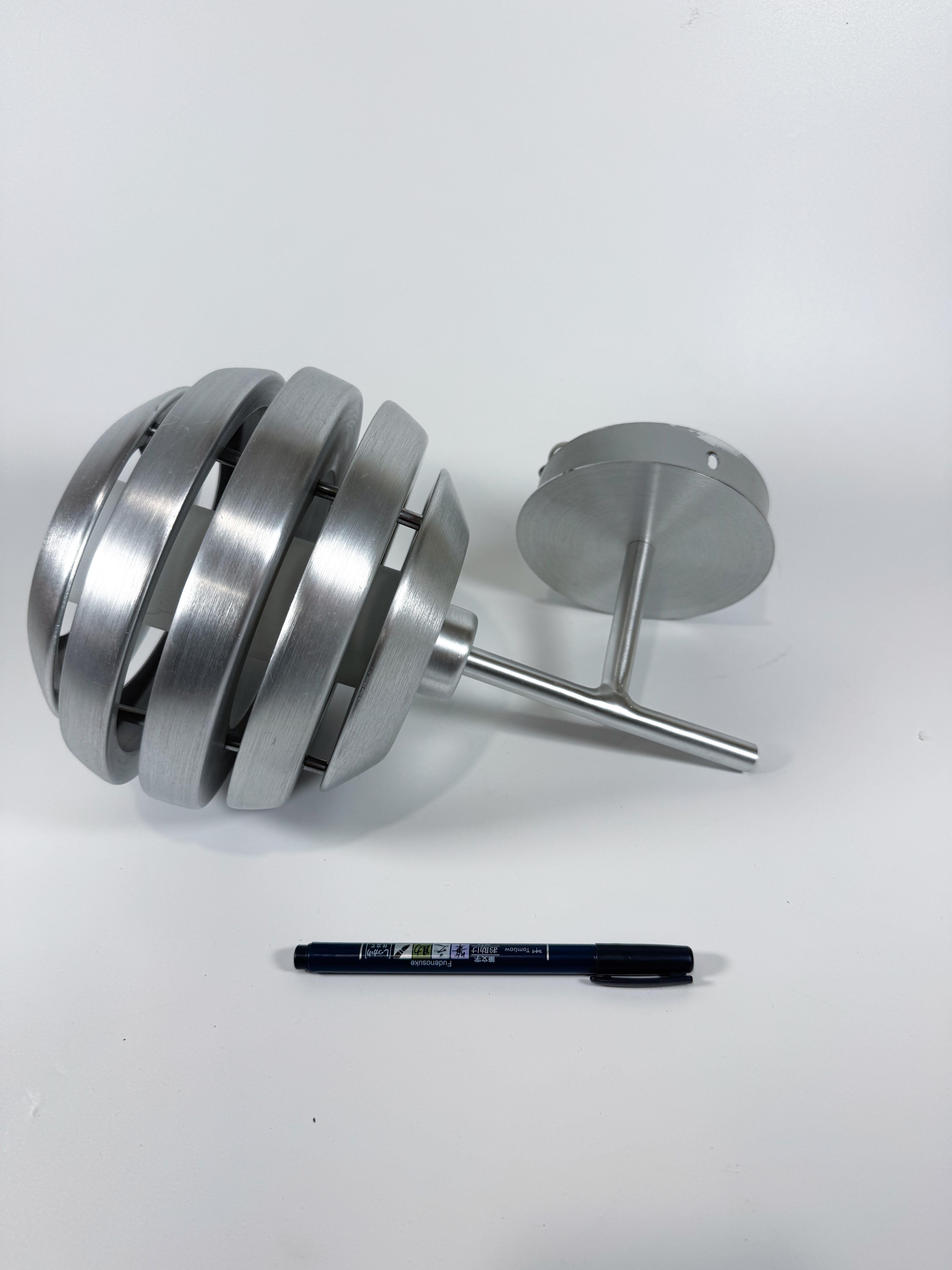 Eglo “Mercur” Brushed Aluminum Space Age Wall Light Sconce, Austria For Sale 3