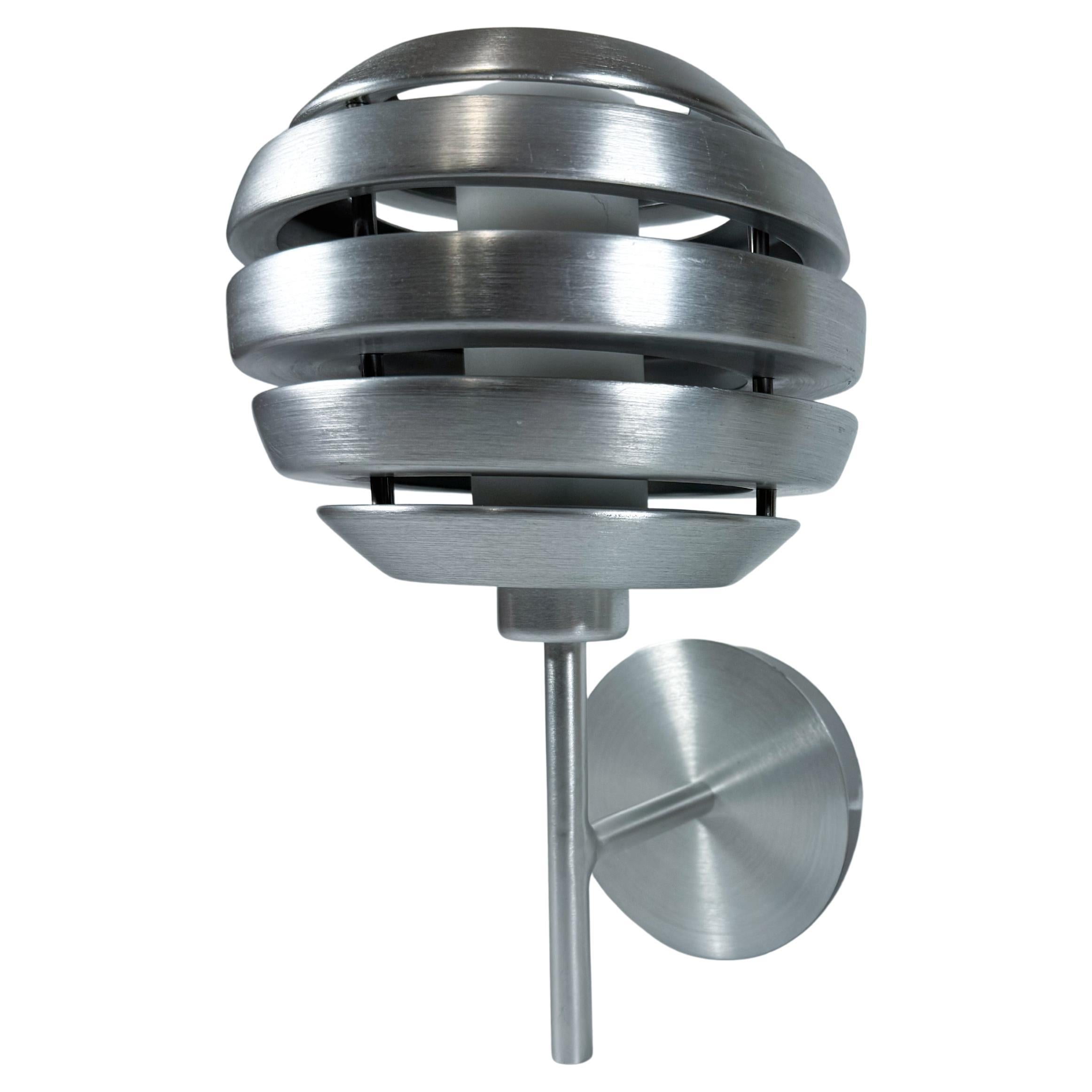 Eglo “Mercur” Brushed Aluminum Space Age Wall Light Sconce, Austria For Sale