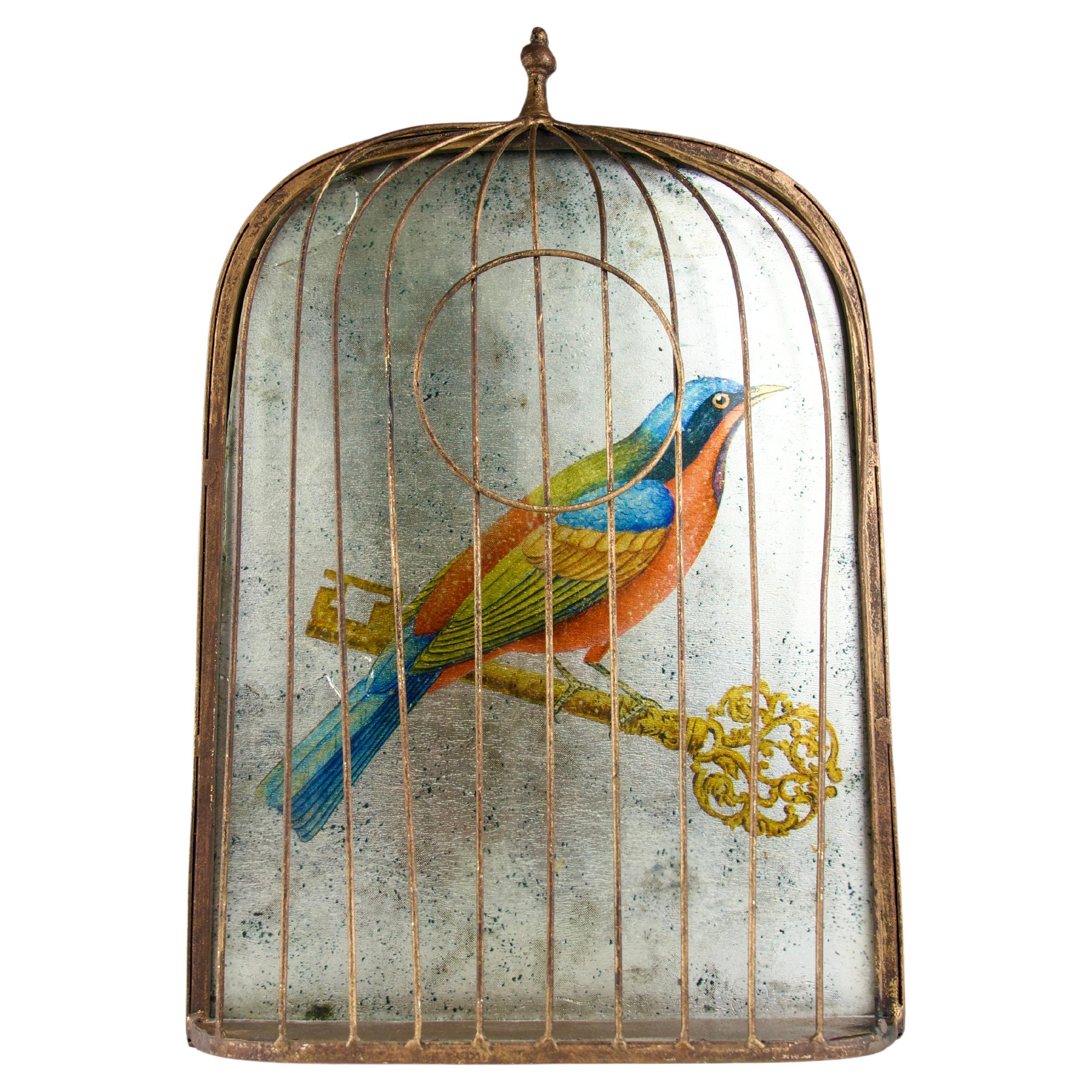 Curated visual reference: Fresh Look at Eglomerized Caged Bird France Late 19Th Century For Sale At