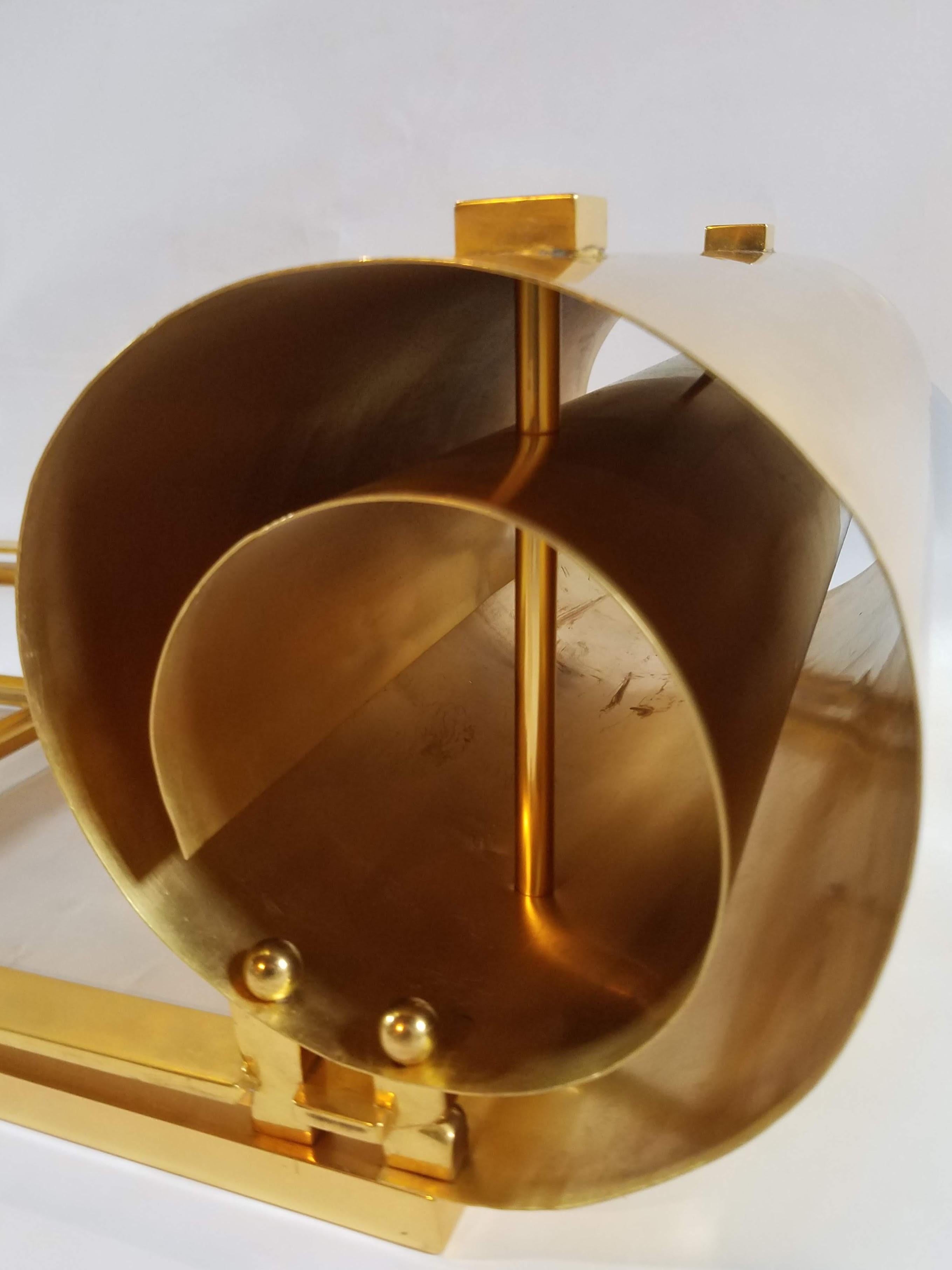 Eglomise Table basse en laiton feuille d'or et verre New York 1970 en vente 4