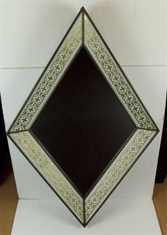 Églomisé French Art Deco Diamond Form Mirror