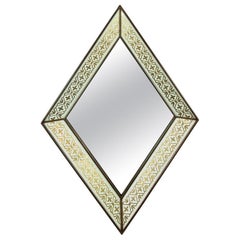 Miroir Art Déco français églomisé en forme de diamant