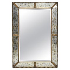 Vintage Eglomise Gilt Detail and Painted Mirror