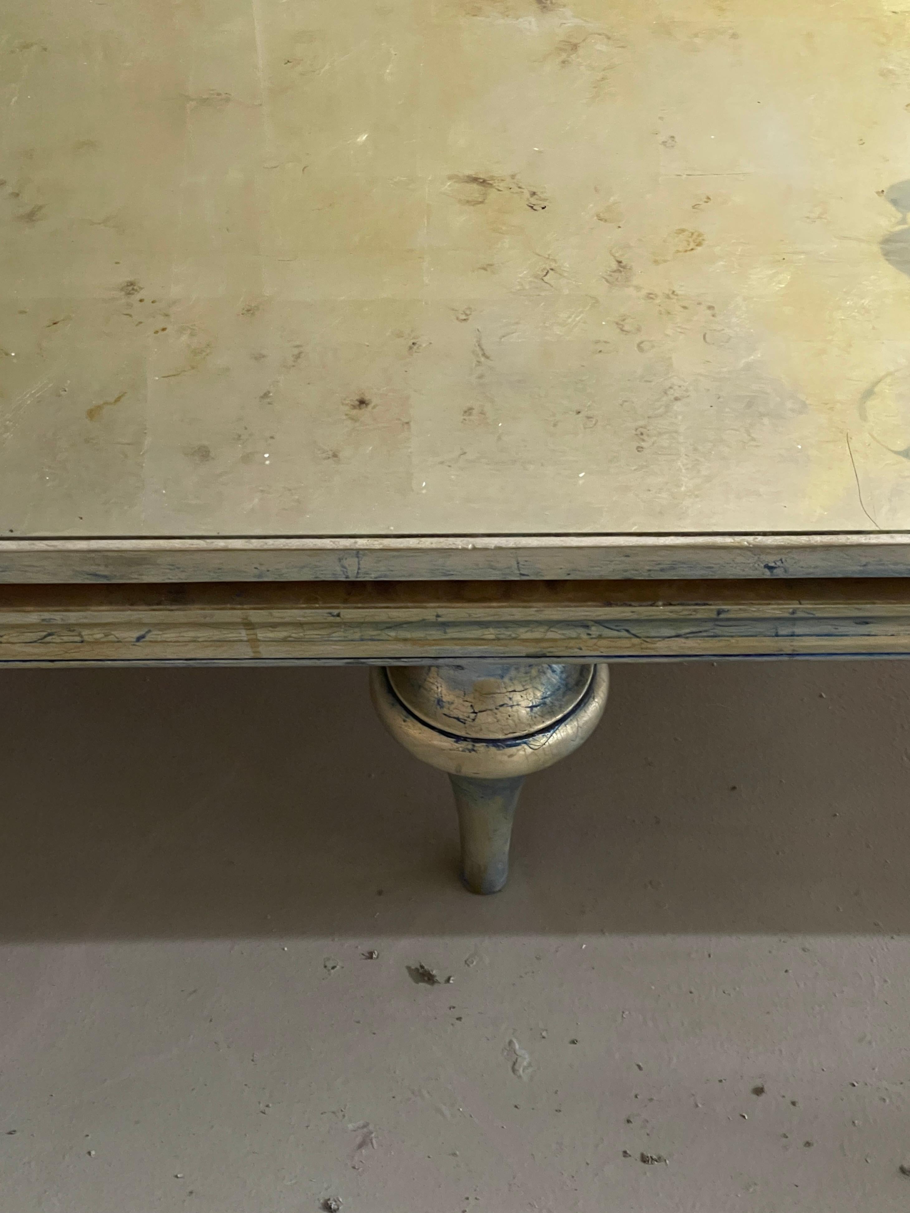 Eglomise Horse & Chariots Silver Leaf Table 10