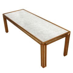 Eglomise Mirror and Gilt Bernhardt Coffee Table