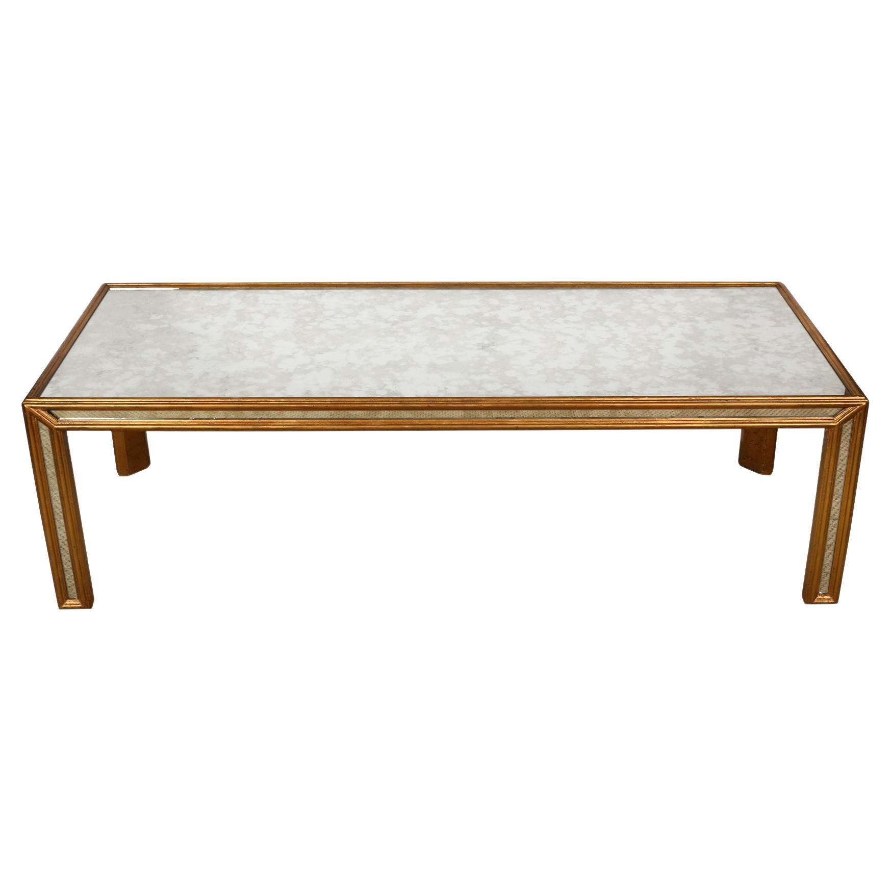Vintage Eglomise Chinoiserie Mirror Coffee Table For Sale at 1stDibs