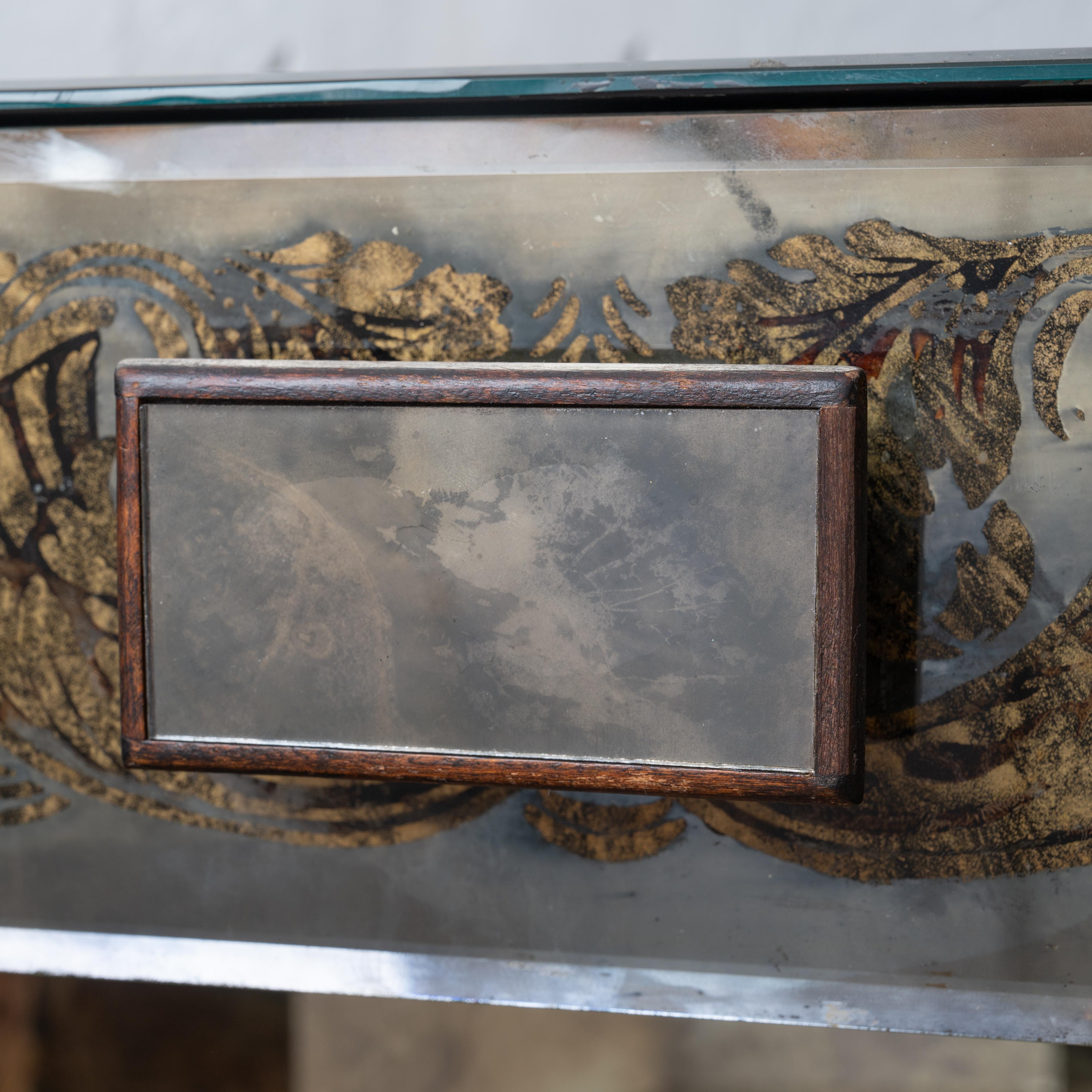 Scrivania con specchio Eglomise, Maison Jansen in vendita 6