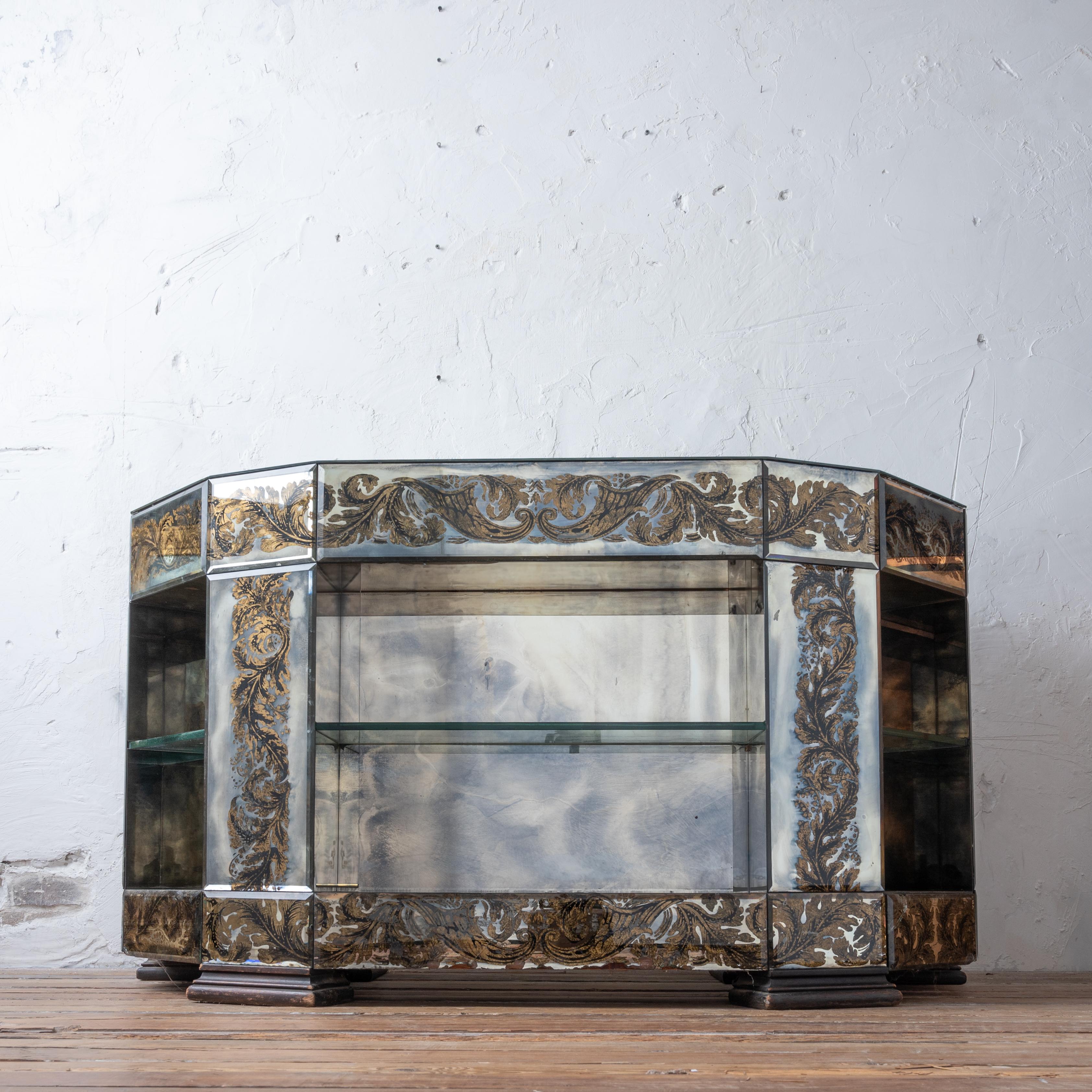Hollywood Regency Scrivania con specchio Eglomise, Maison Jansen in vendita