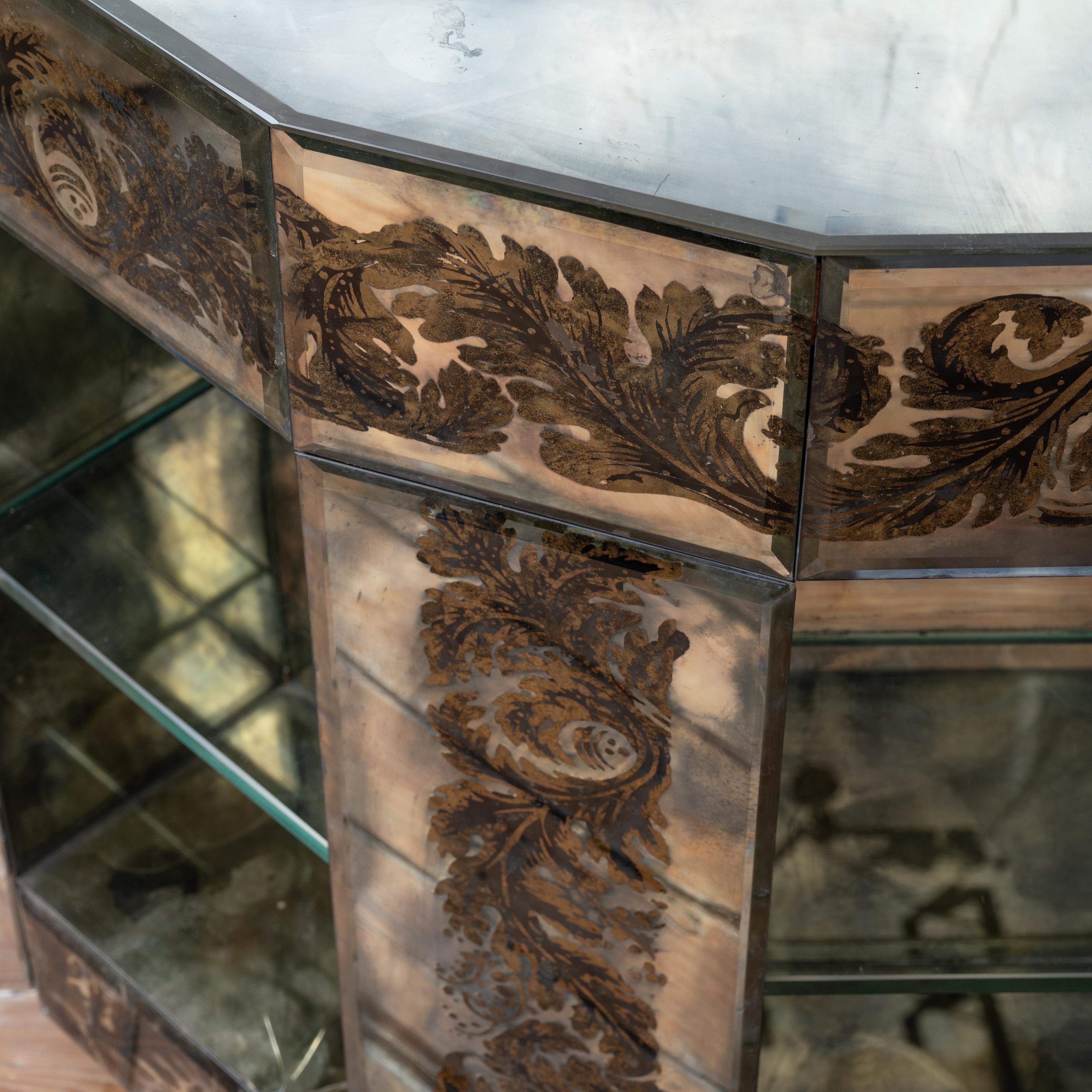 Scrivania con specchio Eglomise, Maison Jansen In condizioni discrete in vendita a Savannah, GA