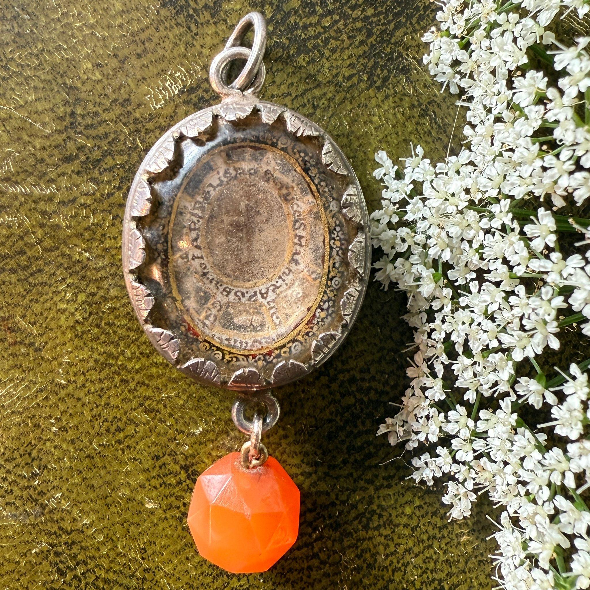Eglomisé Pendant of the Virgin and Child with Reliquary. Spanish, 17th century For Sale 8