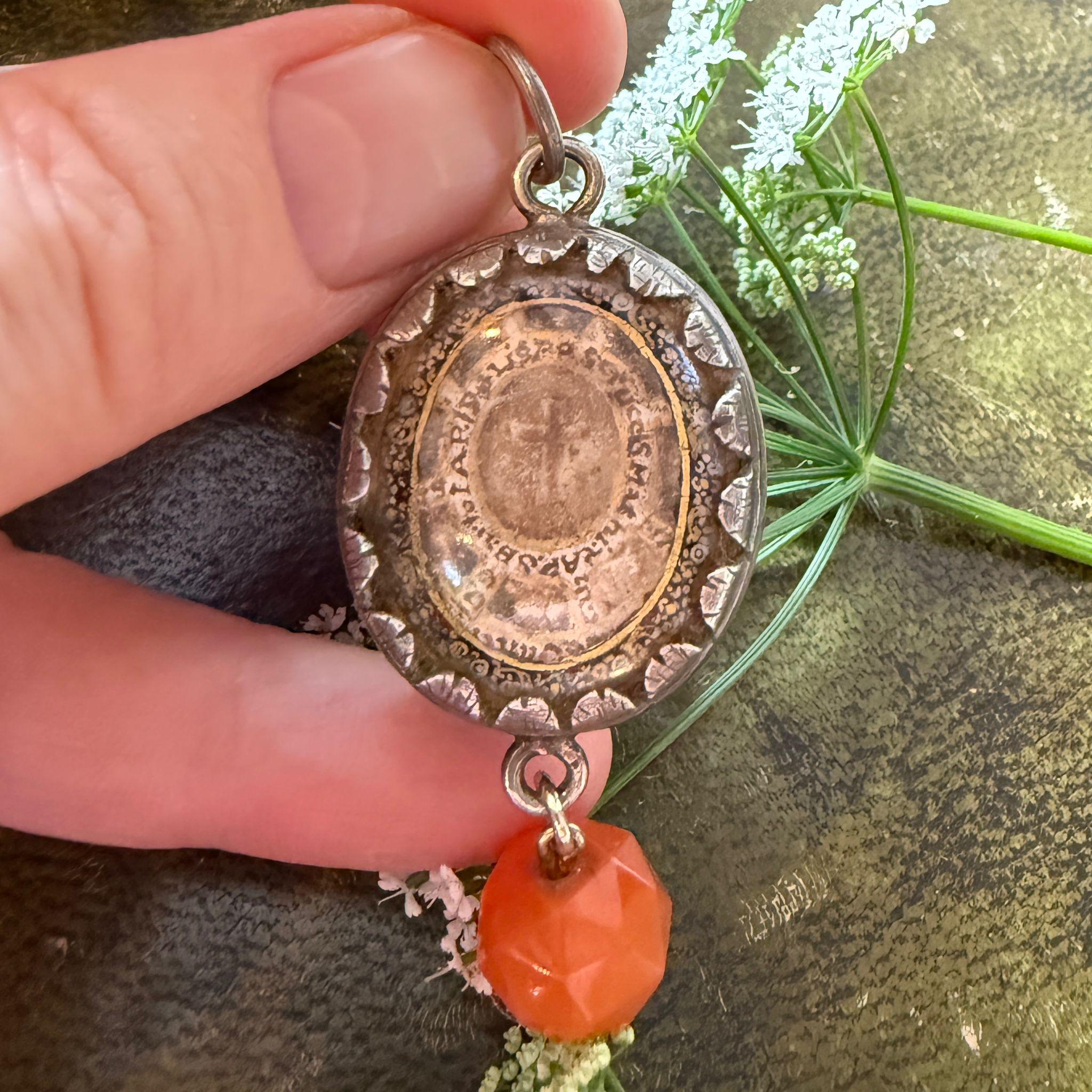 Eglomisé Pendant of the Virgin and Child with Reliquary. Spanish, 17th century For Sale 4