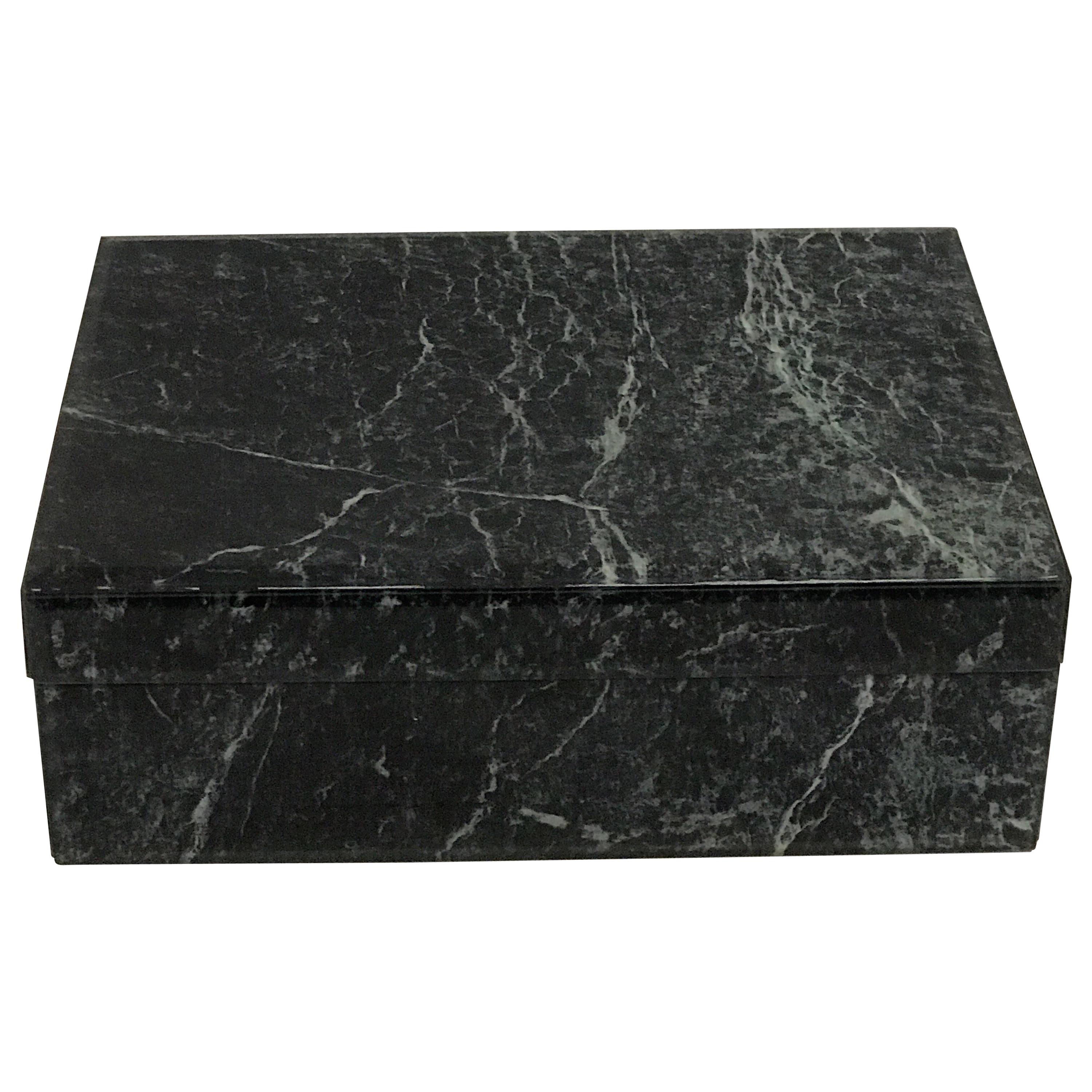 Églomis�é Verdigris Marble Table Box For Sale