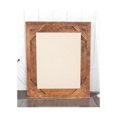 Antique French Eglomise Mirror with Gilded Leaves Frame