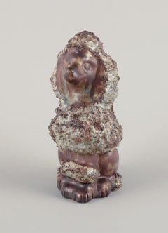 EGO Lidköping, Steingut, Schweden. Keramische Figur eines Pudels.